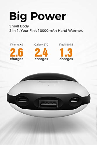 OCOOPA Hand Warmers Rechargeable, 15hrs Electric Hands Heater, 10000 mAh HandWarmer Portable Charger, 3 Levels Heating, Perfect for Golf, Hunting, Camping Gifts, H01