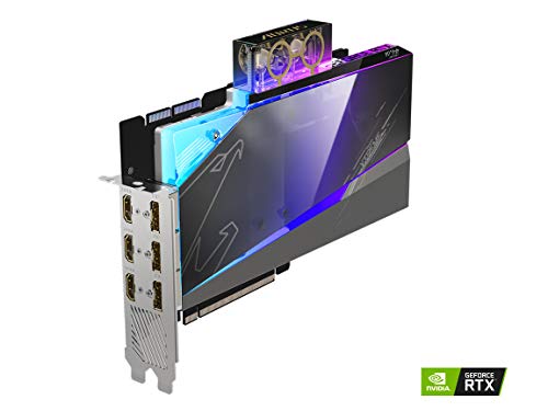 GIGABYTE AORUS GeForce RTX 3090 Xtreme WATERFORCE WB 24G Graphics Card, WATERFORCE Water Block Cooling System, 24GB 384-bit GDDR6X, GV-N3090AORUSX WB-24GD Video Card