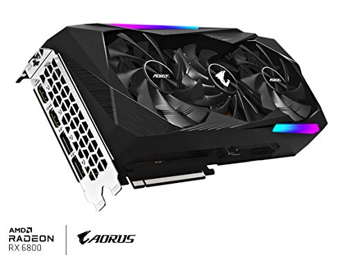 AORUS Radeon RX 6800 Master 16G Graphics Card, MAX-Covered Cooling, 16GB 256-bit GDDR6, GV-R68AORUS M-16GD Video Card