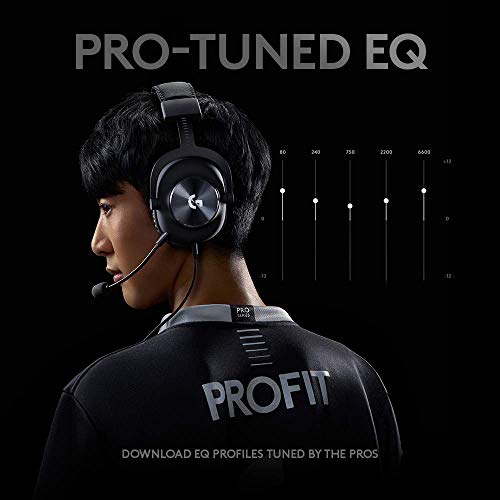 Logitech G PRO Gaming Headset 2nd Generation Comfortable and Durable with PRO-G 50 mm Audio Drivers, Aluminum, Steel and Memory Foam, for PC,PS5,PS4 - Black