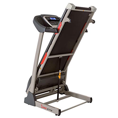 Sunny Health & Fitness Portable Treadmill with Auto Incline, LCD, Smart APP and Shock Absorber - SF-T7705