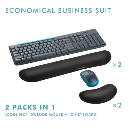 VAGAU Premium Memory Foam Keyboard and Mouse Wrist Rest Pads Set- for Comfortable Typing &Wrist Pain Relief(Pack of 2)