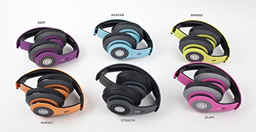 iJoy Matte Finish Bluetooth Headphones, Wireless Over Ear Foldable Headset with Built-in Microphone, FM, Micro SD Card Slot (Stealth)