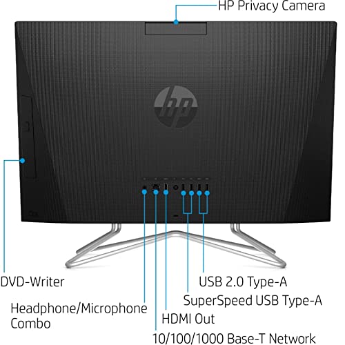 2022 Latest HP Pavilion 23.8" FHD (8GB RAM, 256GB SSD + 1TB HDD, Intel 4-Core i5-10210U(Beat i7-8565U)), 1080P IPS All-in-One Business Desktop, DVD-Writer, Webcam, IST Cable, Windows 10 Home