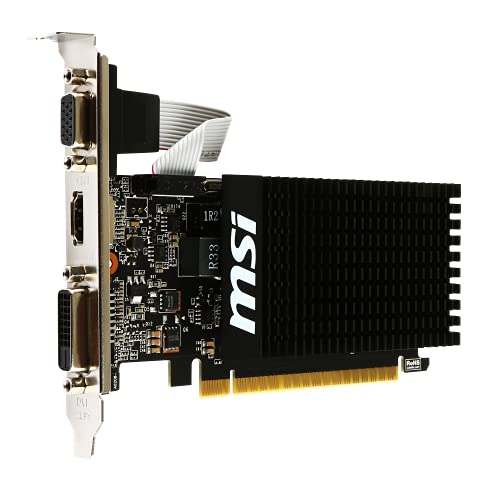 MSI GAMING GeForce GT 710 1GB GDRR3 64-bit HDCP Support DirectX 12 OpenGL 4.5 Heat Sink Low Profile Graphics Card (GT 710 1GD3H LPV1)