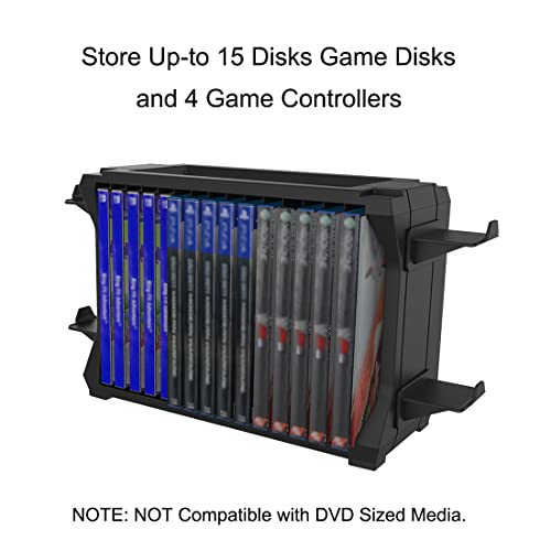 Bealuffe Game Holder for PS5 PS4, for Xbox Series X, for Xbox One, Game Storage Tower for Switch, Game Disk Organizer for Playstation (up to 15 Discs)