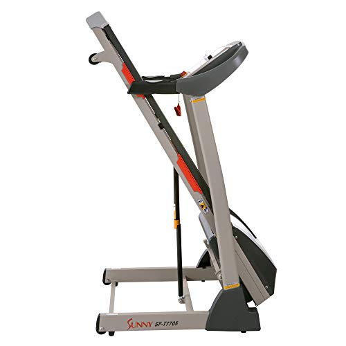 Sunny Health & Fitness Portable Treadmill with Auto Incline, LCD, Smart APP and Shock Absorber - SF-T7705