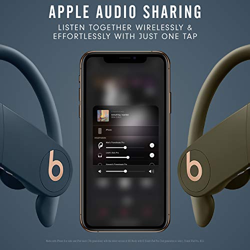 Powerbeats Pro Wireless Earphones - Apple H1 Headphone Chip, Class 1 Bluetooth, 9 Hours of Listening Time, Sweat Resistant Earbuds, Built-in Microphone - Navy - AOP3 EVERY THING TECH 