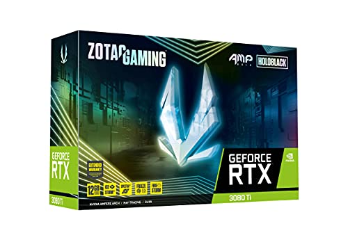 ZOTAC GAMING GeForce RTX™ 3080 Ti AMP Holo 12GB GDDR6X 384-bit 19 Gbps PCIE 4.0 Gaming Graphics Card, HoloBlack, IceStorm 2.0 Advanced Cooling, SPECTRA 2.0 RGB Lighting, ZT-A30810F