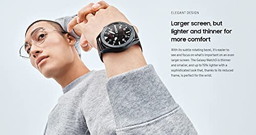 Samsung Galaxy Watch 3 Stainless Steel (41mm) SpO2 Oxygen, Sleep, GPS Sports + Fitness Smartwatch, IP68 Water Resistant, International Model - No S Pay SM-R850 (Fast Charge Cube Bundle, Silver)