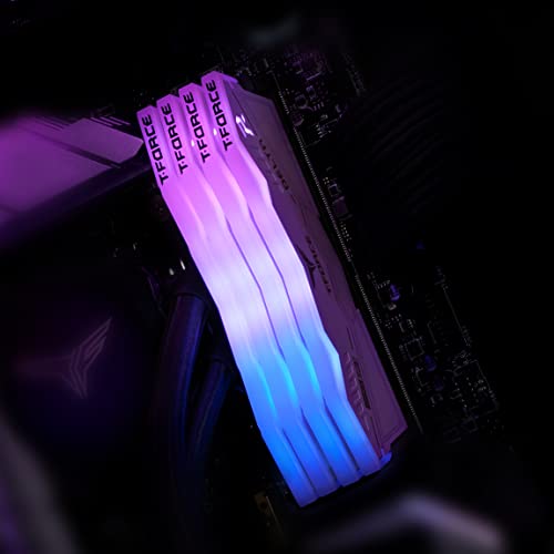 TEAMGROUP T-Force Delta RGB DDR5 32GB Kit 2x16GB 6200MHz Ram White FF4D532G6200HC38ADC01 Bundle with CARDEA A440 Pro Aluminum 1TB NVMe PCIe Gen4 M.2 Gaming SSD R/W 7200/6000 MB/s TM8FPR001T0C128