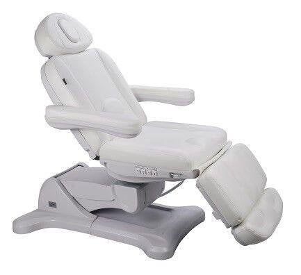 SOURCE ONE BEAUTY Radi+ Fully Electric 4 Motor Treatment Chair with 240 Degree Bed Rotation Extendable Footrest Removable Arms USA Salon and Spa 2246B (White)