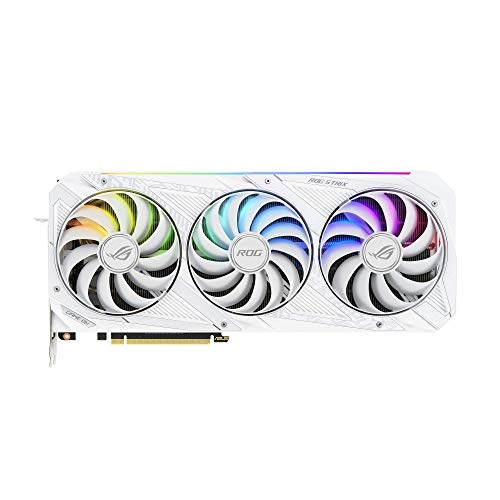 ASUS ROG STRIX NVIDIA GeForce RTX™ 3090 White OC Edition Gaming Graphics Card (PCIe 4.0, 24GB GDDR6X, HDMI 2.1, DisplayPort 1.4a, White color scheme, Axial-tech Fan Design, 2.9-slot, Super Alloy Power