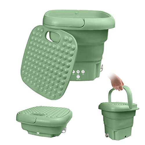 Foldable Mini Small Portable Washer,Portable Washer,and Dryer for Apartment Dorms,Camping,Travel,Gifts for Friends or Family (Green)
