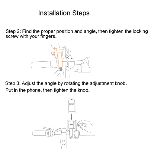 Segway Ninebot Phone Mount, Adjustable Electric Scooter eMoped Bicycle Handlebar Phone Holder, Fits All iPhone's, 12, 11, X, iPhone 8, All Samsung Galaxy, Holds Any Phone 4-6.5 inches Cellphone