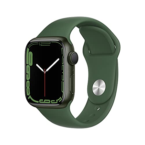 Apple Watch Series 7 [GPS 41mm] Smart Watch w/ Green Aluminum Case with Clover Sport Band. Fitness Tracker, Blood Oxygen & ECG Apps, Always-On Retina Display, Water Resistant - AOP3 EVERY THING TECH 