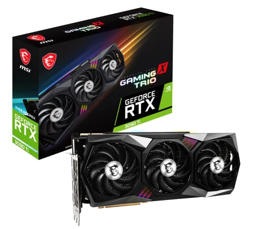 MSI Gaming GeForce RTX 3090 Ti 24GB GDRR6X 384-Bit HDMI/DP Nvlink Tri-Frozr Ampere Architecture OC Graphics Card (RTX 3090 Ti Gaming X Trio 24G)