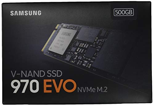 SAMSUNG (MZ-V7E500BW) 970 EVO SSD 500GB - M.2 NVMe Interface Internal Solid State Drive with V-NAND Technology, Black/Red