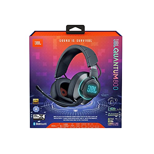 JBL Quantum 800 - Wireless Over-Ear Performance Gaming Headset with Active Noise Cancelling and Bluetooth 5.0 - Black