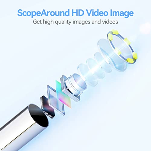 ScopeAround Ear Wax Removal Camera with 4.5" IPS Screen, 1920x1080 FHD Smart Visual Ear Cleaner with Camera Tool Kit, Plug & Play at Home Ear Infection Detector Ear Wax Remover Otoscope with Light