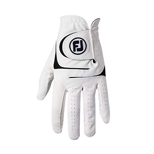 Garmin Approach S10, Lightweight GPS Golf Watch, Powder Gray & Footjoy Men's WeatherSof 2-Pack Golf Glove White Medium/Large, Worn on Left Hand