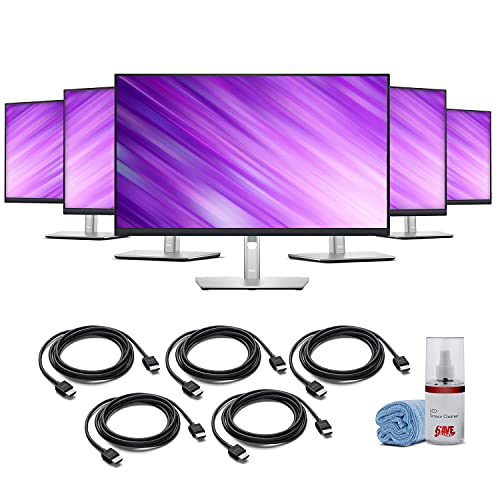 5 x Dell P2722H 27" Full HD 1080p, 16:9 IPS Monitor (P2722H) + 5 x HDMI Cable + LCD Cleaning Kit