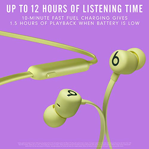 Beats Flex Wireless Earbuds – Apple W1 Headphone Chip, Magnetic Earphones, Class 1 Bluetooth, 12 Hours of Listening Time, Built-in Microphone - Yuzu Yellow - AOP3 EVERY THING TECH 