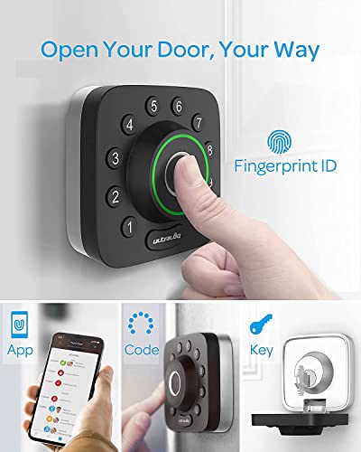 Smart Lock, ULTRALOQ U-Bolt Pro + Bridge WiFi Adaptor, 6-in-1 Keyless Entry Door Lock with WiFi, Bluetooth, Fingerprint and Keypad, Smart Door Lock Front Door, ANSI Grade 1 Certified