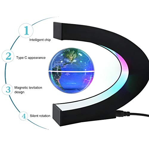 High Tech Gifts for Men, Magnetic Levitating Globe with LED Light, Home Office Unique Decor for Men, Best Gift Ideas for Boss/Colleague/Dad, Cool Stuff Gadgets for Everyone