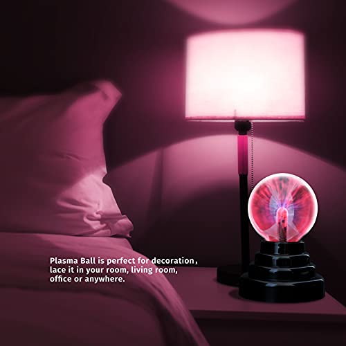 PowerTRC USB 3" Diameter Powered Plasma Ball | USB or (2 X AA) Powered | Science Toy | Electronic Plasma Light Gadget | Desk Toy | Classroom Accessory