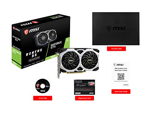 MSI Gaming GeForce GTX 1660 192-Bit HDMI/DP 6GB GDRR5 HDCP Support DirectX 12 Dual Fan VR Ready OC Graphics Card (GTX 1660 VENTUS XS 6G OC)