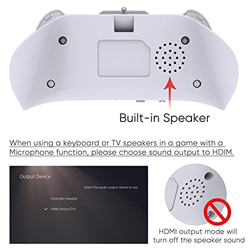 Wireless Controller Keyboard for PS5, Bluetooth 3.0 Mini Portable Gamepad Chatpad with Built-in Speaker & 3.5MM Audio Jack for Playstation 5 Voice Chat Board for Messaging and Gaming Live Chat