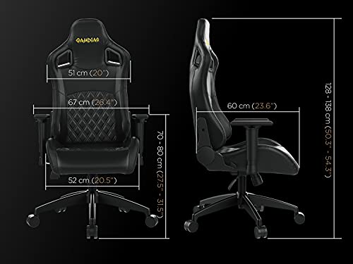 GAMDIAS Aphrodite EF1 Gaming Chair, High Back Headrest and Lumbar with Ergonomic Racing Seat, Black (Aphrodite EF1 Black/Black)