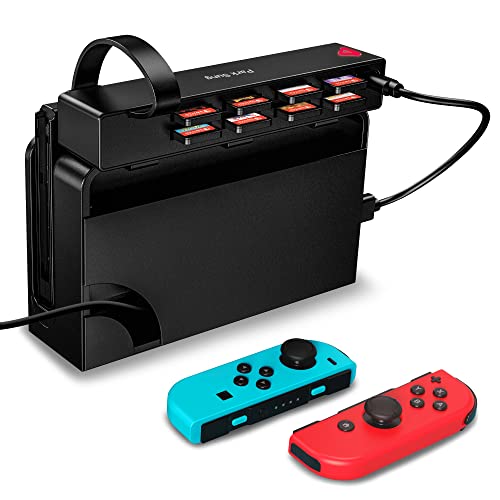 Park Sung Switch Game Switcher, Switch Game Card Reader, 8-in-1 Game Cards Holder, Quick Switching Adapters for Switch/Switch OLED, No Setting Required (4 for Game+4 for Storage)