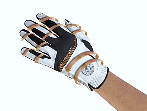 Copper Tech Gloves Male Copper Tech Golf Glove, White/Black, One Size Fits Most