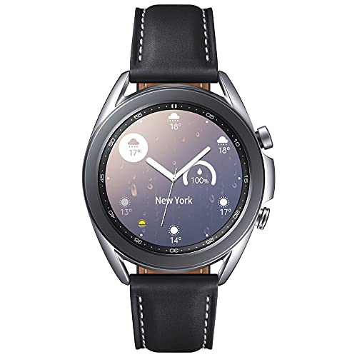 Samsung Galaxy Watch 3 Stainless Steel (41mm) SpO2 Oxygen, Sleep, GPS Sports + Fitness Smartwatch, IP68 Water Resistant, International Model - No S Pay SM-R850 (Fast Charge Cube Bundle, Silver)