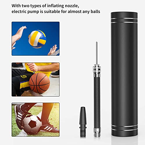 Ball Pump for Sports Balls, Morpilot Electric Basketball Pump Portable Air Pump for Balls Football, Soccer, Volleyball, Rugby, Swimming Ring, 4 Ball Modes, Auto Off, Fast Inflation with Needles