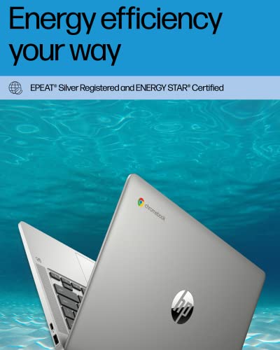 HP Chromebook 14 Laptop, Intel Celeron N4120, 4 GB RAM, 64 GB eMMC, 14" HD Display, Chrome OS, Thin Design, 4K Graphics, Long Battery Life, Ash Gray Keyboard (14a-na0226nr, 2022, Mineral Silver)