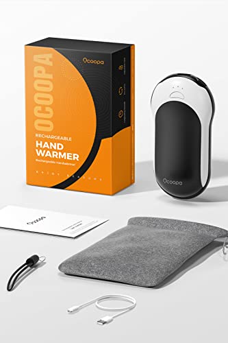 OCOOPA Hand Warmers Rechargeable, 15hrs Electric Hands Heater, 10000 mAh HandWarmer Portable Charger, 3 Levels Heating, Perfect for Golf, Hunting, Camping Gifts, H01