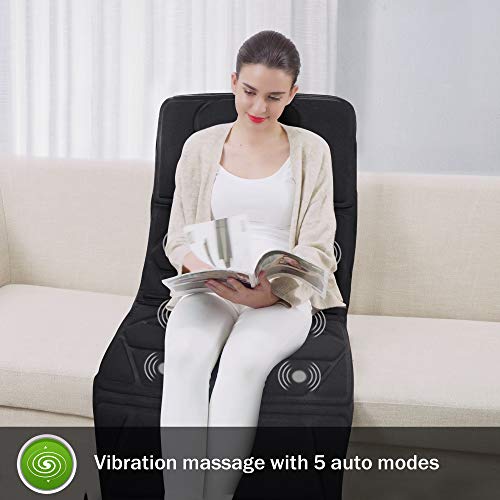 Snailax Massage Mat with Heat - 10 Motors Vibrating Massage Mattress Pad with 2 Heating Pads for Back, Full Body Massager for Neck and Back,Lumbar Calf Muscle Relaxation