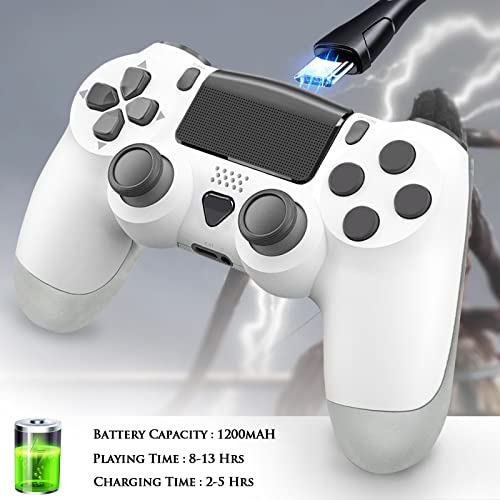 Euiyi PS-4 Wireless Controller,Game Gamepad Joystick Compatible with Playstation 4/Slim/Pro Console Built-in Speaker&Dual Vibration Motors (White)