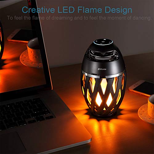 DIKAOU Led Flame Speaker, Torch Atmosphere Bluetooth Speakers&Outdoor Portable Stereo Speaker with HD Audio and Enhanced Bass,LED flickers Warm Yellow Lights BT4.2 for iPhone/iPad/Android