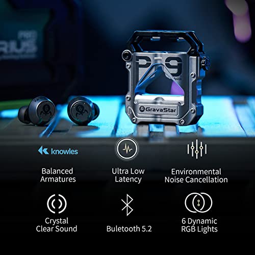 Gravastar Sirius Pro Wireless Earbuds, Bluetooth Earbuds with 16 Hours Playtime, Deep Bass 3D Stereo, Gaming Headphones for iPhone/Android(Neon Green)