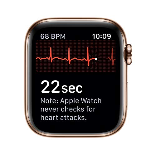 Apple Watch Series 5 (GPS + Cellular, 44mm) - Gold Stainless Steel Case with Stone Sport Band