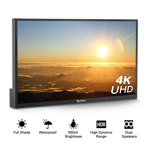 SYLVOX 43inch Outdoor Smart TV Waterproof 4K Ultra high Resolution,7x16（H） Commercial Grade Suitable for Partial Sun(Deck Series 2021)