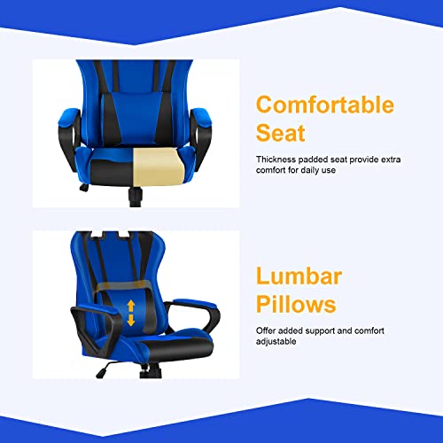 PC Gaming Chair Ergonomic Office Chair Desk Chair PU Leather Computer Chair High Back Racing Chair with Lumbar Support Armrest for Home Office