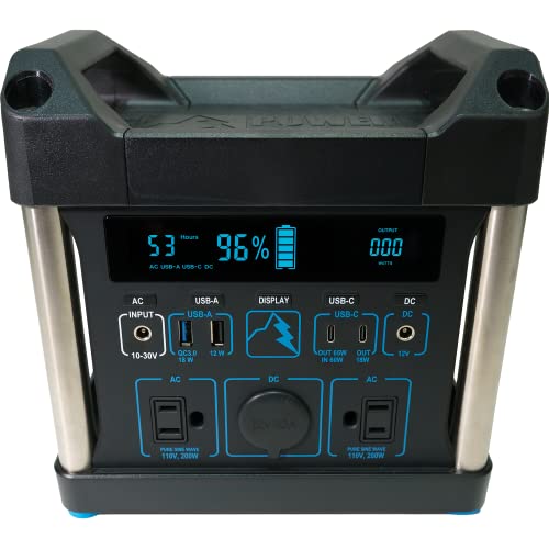 POWER RIDGE X-300 Power Station: Portable 296Wh Lithium-Ion Battery Generator with LCD Screen and Carry Handles for Charging Phones, Laptops & Other Electronics While Camping, Traveling or Road Trips
