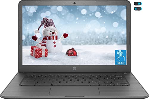 2021 HP Chromebook 14 Inch Touchscreen Laptop, Intel Celeron N3350 up to 2.4 GHz, 4GB RAM, 32GB eMMC, WiFi, Webcam, USB Type C, Chrome OS + YSC Accessory (Zoom or Google Classroom Compatible)