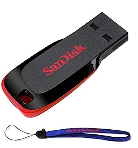 SanDisk Cruzer Blade USB 2.0 Flash Drive SDCZ50 Jump Drive Bundle with Everything But Stromboli Lanyard (128GB)