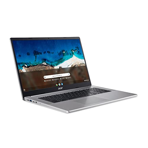 2022 Newest Acer Chromebook 17.3" FHD 1080p Widescreen Light Laptop, Intel Celeron N4500 (Up to 2.8GHz), 4GB RAM, 64GB eMMC,HD Webcam,UHD Graphics, WiFi 6, 10+ Hours Battery,Chrome OS,w/MarxsolCables